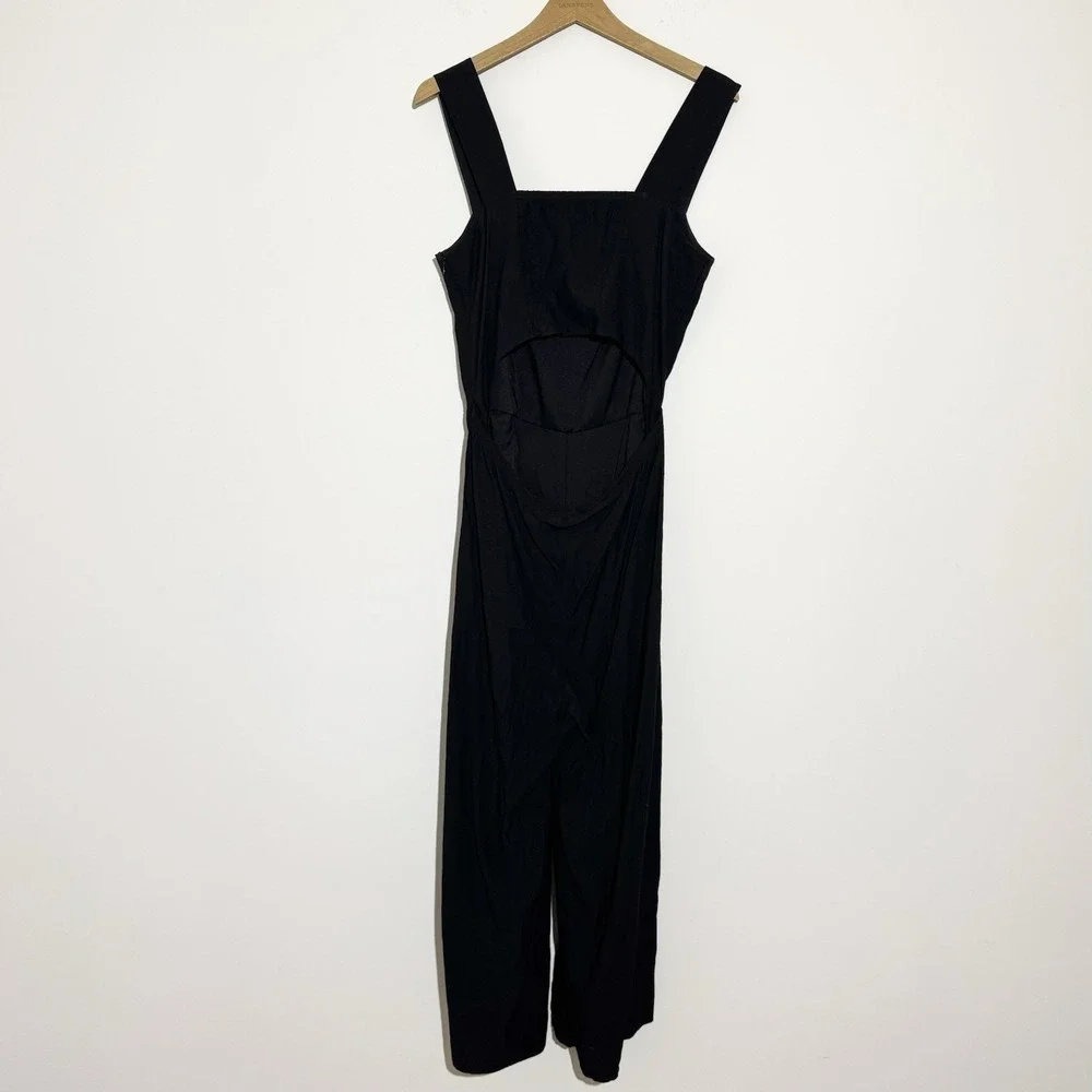 VINCE Women's Size 10 Belted Cropped Wide‎ Leg Jumpsuit $445 Open Back Quiet Lux